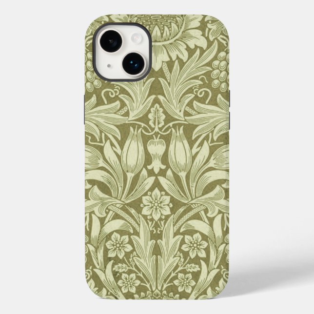 Coques Case-Mate iPhone William Morris Fleur verte tournesol (Verso)