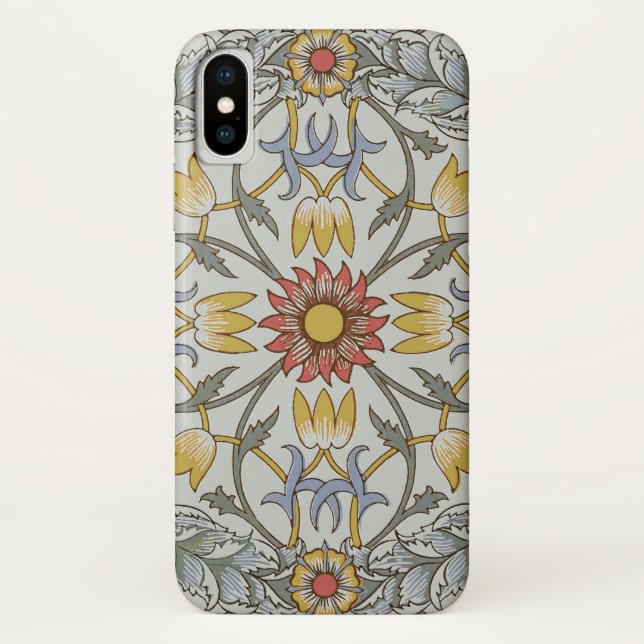 Coques Case-Mate iPhone William Morris Floral Circle Flower Illustration (Dos)