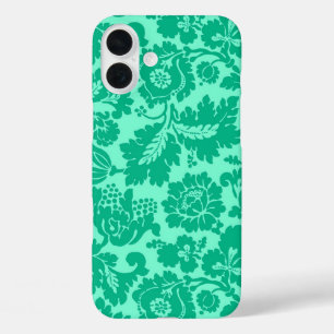 iPhone 16 Plus Case William Morris Floral Damask, Turquoise et Aqua