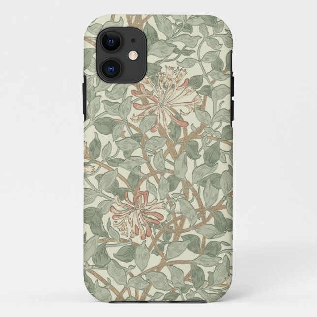 Coques Case-Mate iPhone William Morris Honeysuckle Vert Floral (Dos)