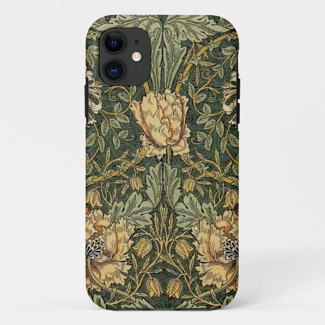 Coques Case-Mate iPhone William Morris Honeysuckle Vert Floral (Dos)