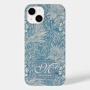 Coque Pour iPhone 14 William Morris, Monogramme Art Nouveau Blue Marigo