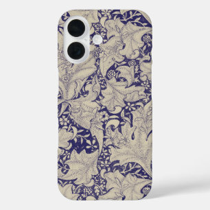 Coque Pour iPhone 16 William Morris Motif Giroflée Bleu Antique