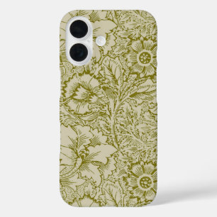 Coque Pour iPhone 16 William Morris Poppy Classic Floral Green
