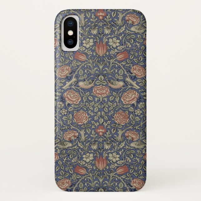 Coques Case-Mate iPhone William Morris Tudor Fond d'écran Rose (Dos)