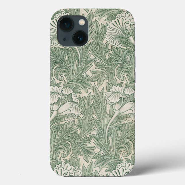 Coques Case-Mate iPhone William Morris tulip fond textile vert (Verso)