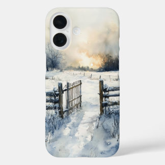 Coque Pour iPhone 16 Winter Gate at Sunrise