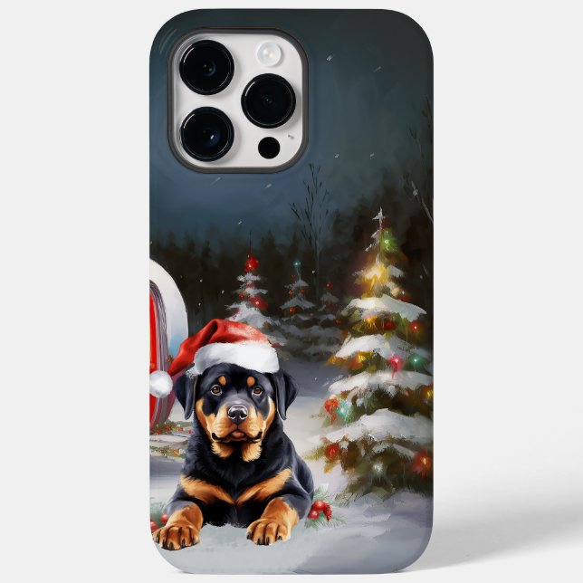 Coques Case-Mate iPhone Winter Rottweiler Caravan Christmas Adventure (Verso)