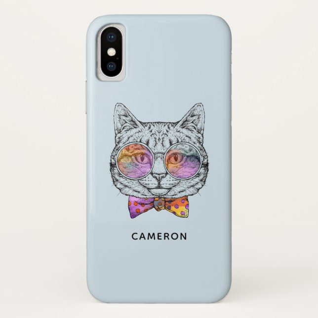 Coques Case-Mate iPhone Wise Kitty Kat | Ajouter Votre Nom (Dos)
