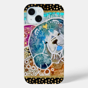 Coque Pour iPhone 15 WOBBLE-ROCK Chow chien aquarelle batik IPhone 15