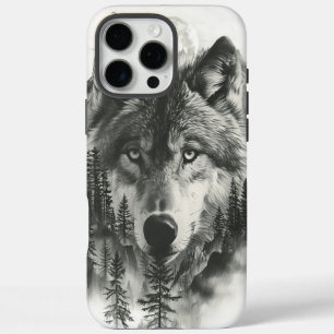 Coques iPhone 16 Pro Max Wolf apparaît dans les montagnes brumeuses de l'au
