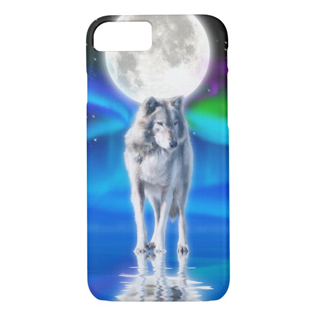 Coques Case-Mate iPhone Wolf blanc et Aurora Arctique Faune scène (Dos)