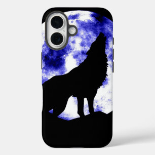 Coque Pour iPhone 16 Wolf Howling à Moon