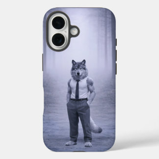 Coque Pour iPhone 16 Wolf in Minimal Formal Attire – Silent Forest Port