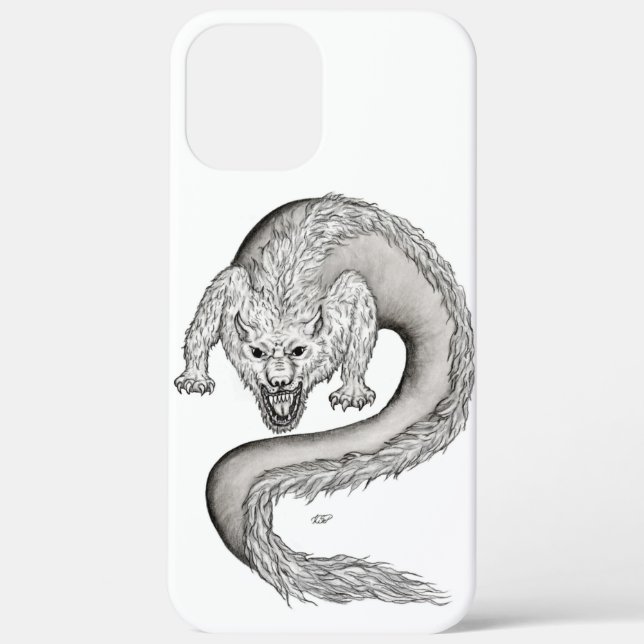 Coques Case-Mate iPhone Wolfdragon design noir et blanc (Verso)