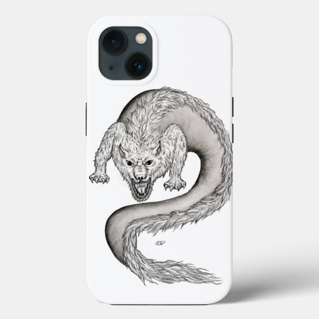 Coques Case-Mate iPhone Wolfdragon design noir et blanc (Verso)