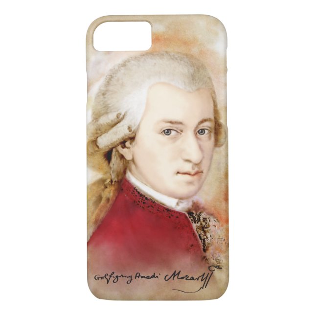 Coques Case-Mate iPhone Wolfgang Amadeus Mozart im Aquarell Stil (Dos)