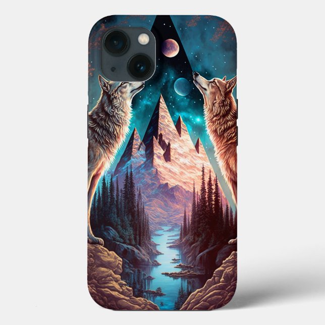 Coques Case-Mate iPhone Wolves Mountain Visionary Imaginaire Art (Verso)
