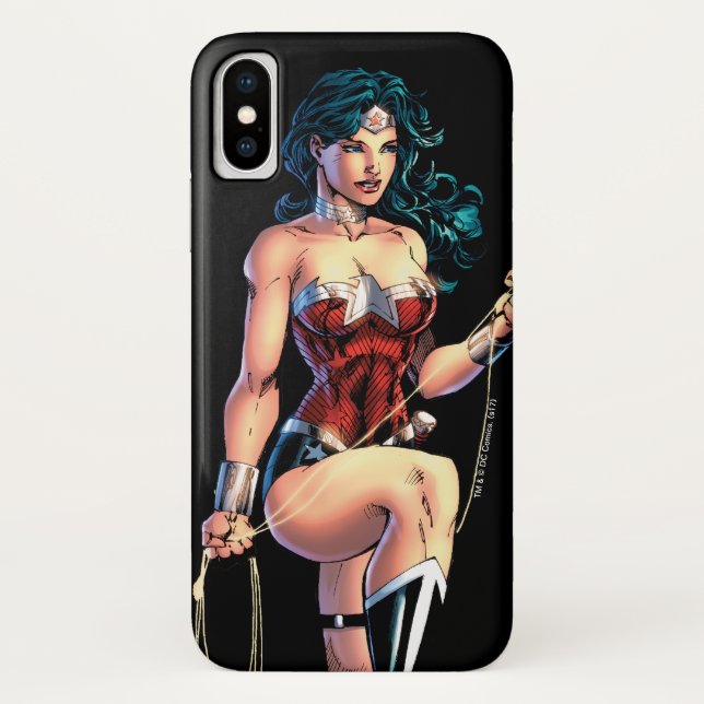 Coques Case-Mate iPhone Wonder Woman Grimpe Lasso Sur Rock (Dos)