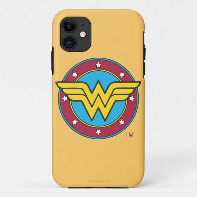 Coques Case-Mate iPhone Wonder Woman | Logo Cercle & Etoiles (Dos)