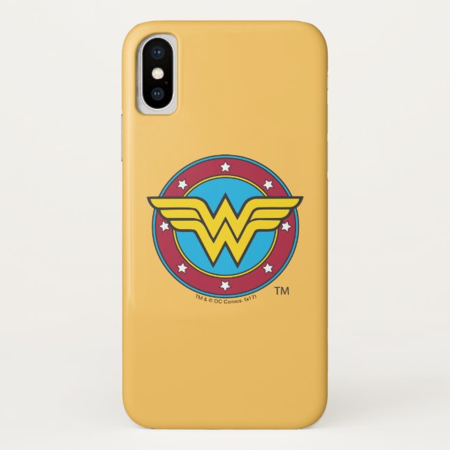 Coques Case-Mate iPhone Wonder Woman | Logo Cercle & Etoiles (Dos)