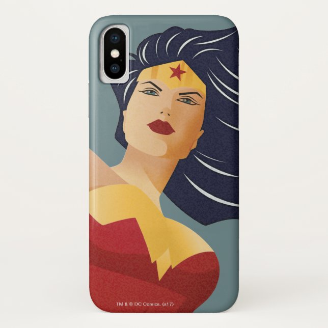 Coques Case-Mate iPhone Wonder Woman Retro City Sunburst (Dos)