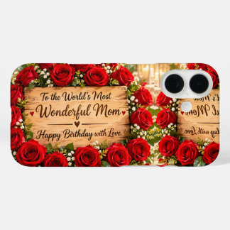Coque Pour iPhone 16 Wonderful Mom Roses Rouges Anniversaire