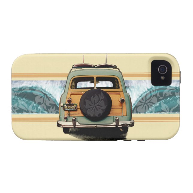 Coques Case-Mate iPhone Woody Wave Surfer Vibe iPhone 4 Case (Dos Horizontal)