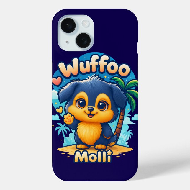 Coques Case-Mate iPhone Wuffoo Molli Cute Kawaii Puppy Tropical Island (Verso)