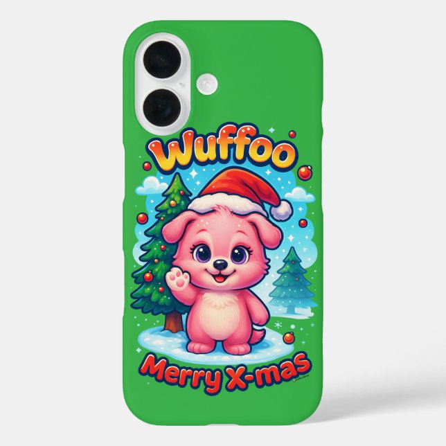 Coques Case-Mate iPhone Wuffoo Shelly Merry X-mas Kawaii 3D Holiday (Verso)