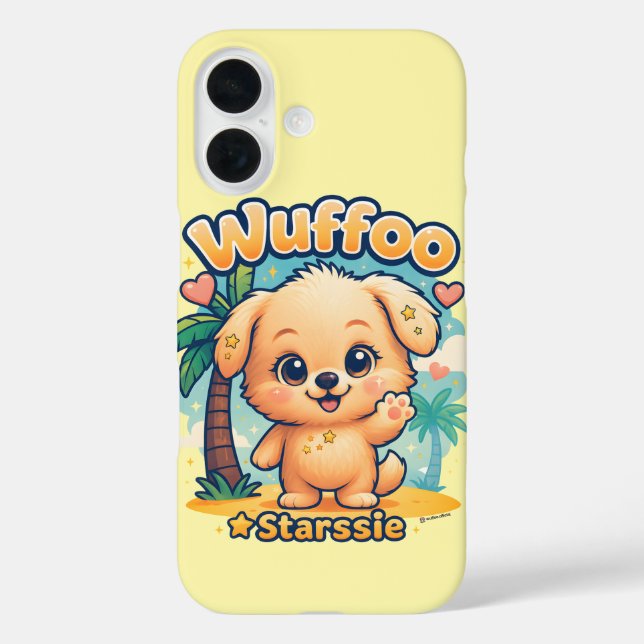 Coques Case-Mate iPhone Wuffoo Starssie Kawaii Puppy Tropical Island (Verso)