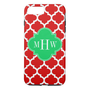 Coque Case-Mate Pour iPhone Xmas Rouge Blanc Marocain #5 Emerald Nom Monogramm