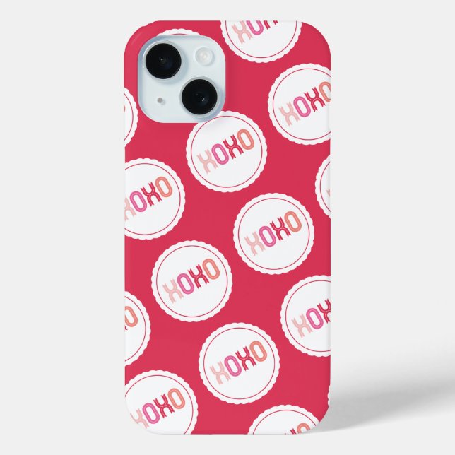Coques Case-Mate iPhone XOXO Love Kisses Scalloped Dots Saint Valentin (Verso)