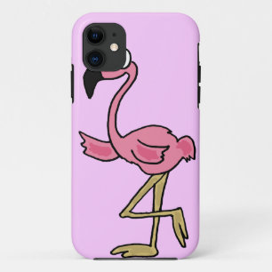 Coque iPhone 11 XX bande dessinée rose drôle de Flamant rose