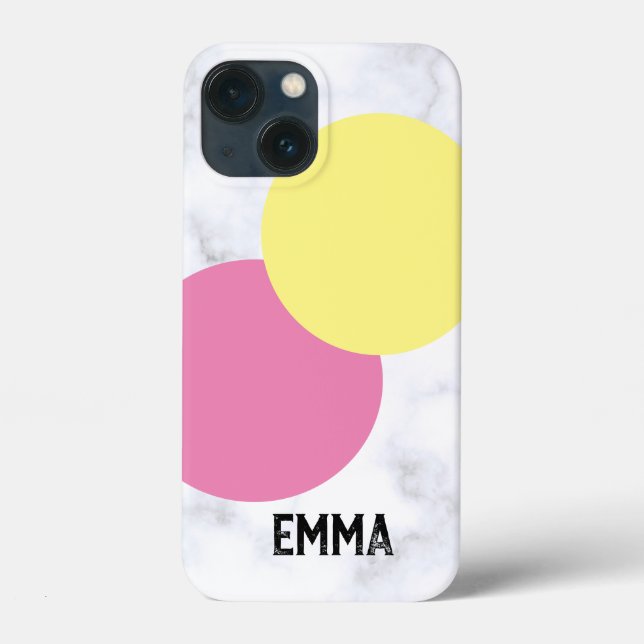 Coques Case-Mate iPhone Yello et Pink Ombre avec votre nom Personnalisé (Verso)