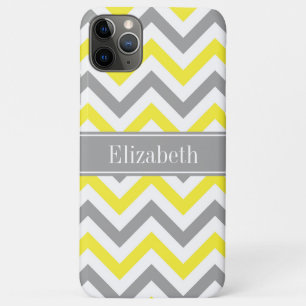 Case-Mate iPhone Case Yellow Dk Gray White LG Chevron Gray Nom Monogram