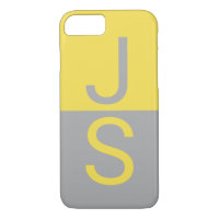 Yellow & Grey Modern Initials monogram