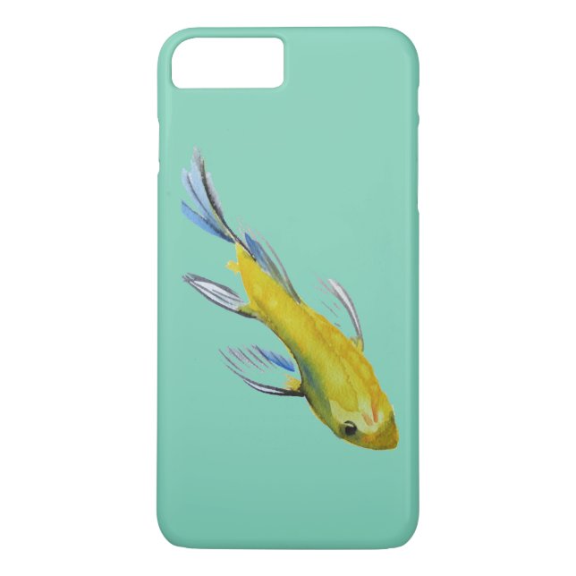 Coques Case-Mate iPhone Yellow koi Japonais carp watercolour art fish (Dos)