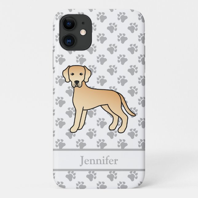 Coques Case-Mate iPhone Yellow Labrador Retriever mignon Dessin et nom (Dos)