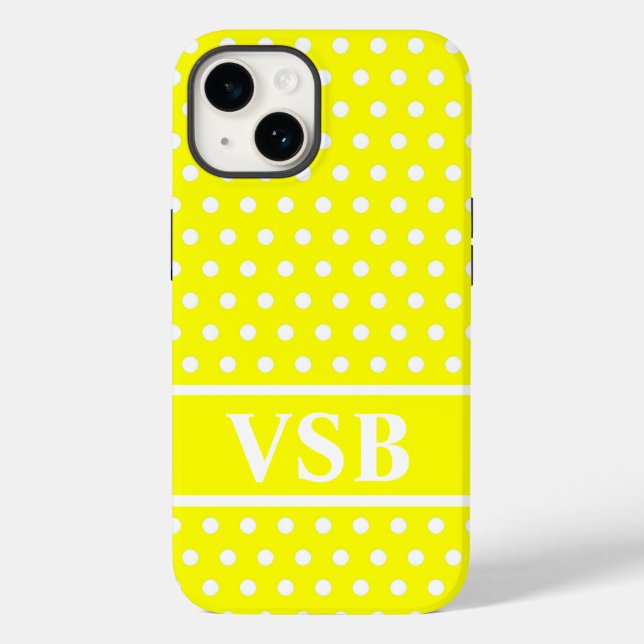 Coques Case-Mate iPhone Yellow Polka (Verso)