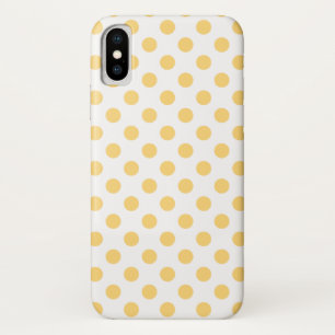 Coque iPhone X Yellow polkadots