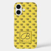 Yellow Summer Bees Monogramme Motif