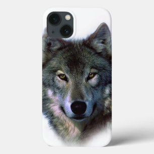 Etui iPhone 13 Yeux de loup gris
