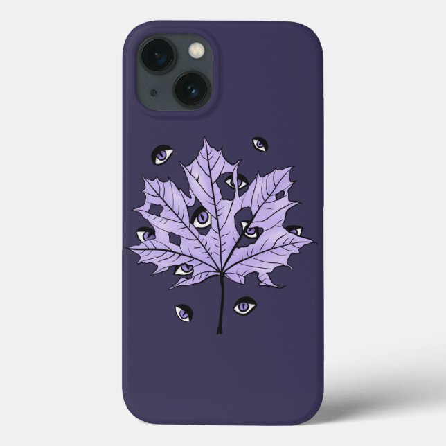 Coques Case-Mate iPhone Yeux éffrayants de feuilles violet art gothique (Verso)