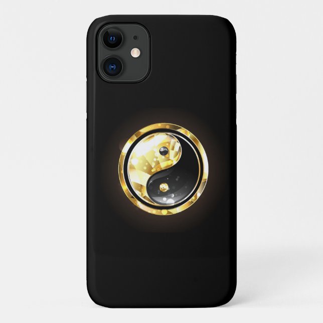 Coques Case-Mate iPhone Yin Yang or sur noir (Dos)