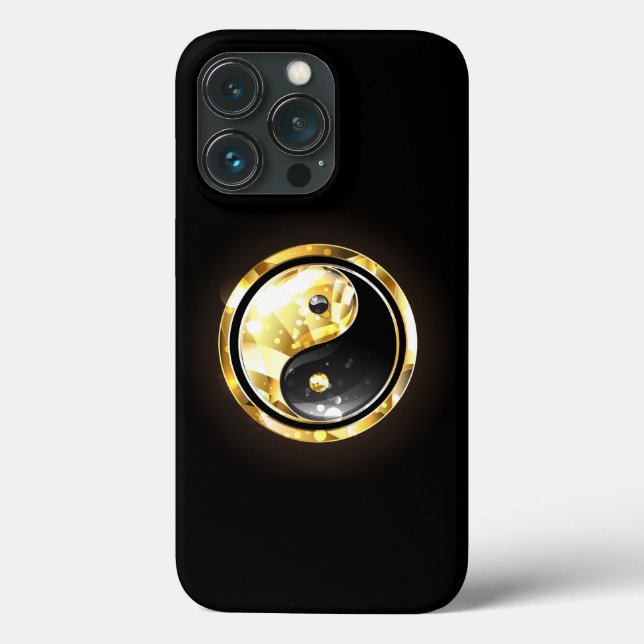 Coques Case-Mate iPhone Yin Yang or sur noir (Verso)