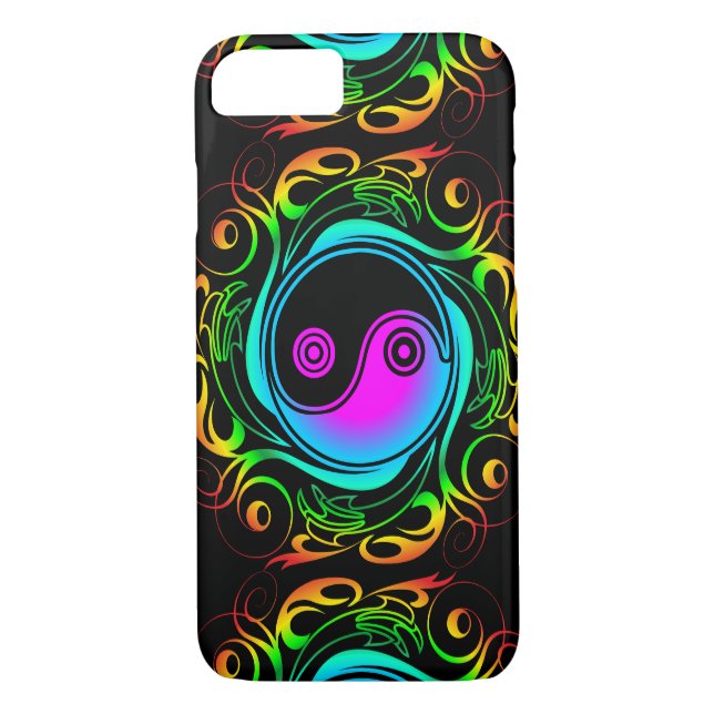 Coques Case-Mate iPhone Yin Yang Psychedelic Rainbow Tattoo (Dos)