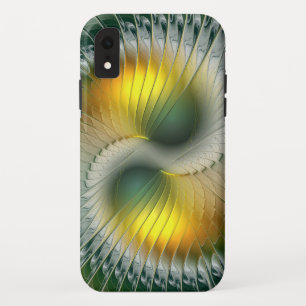 Case-Mate iPhone Case Yin Yang Vert Jaune Abstrait Fractal Coloré