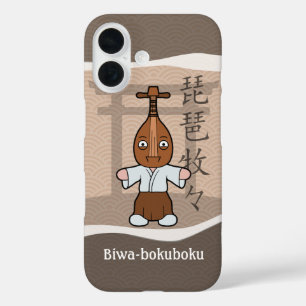 Coque Pour iPhone 16 Yokai Biwa-bokuboku Homme de jute japonais
