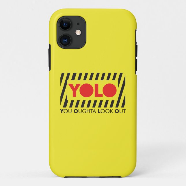 Coques Case-Mate iPhone YOLO avec la précaution rouge (Dos)